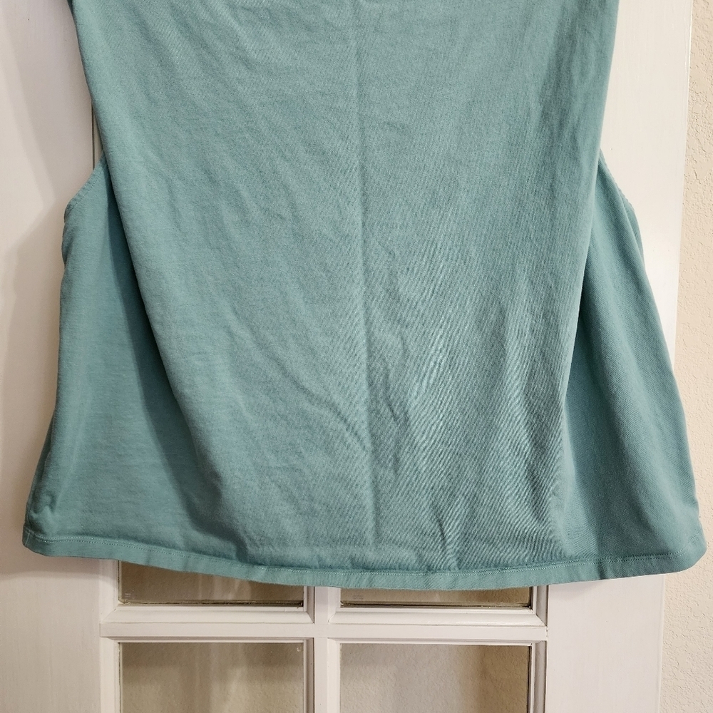 Babaton Aritzia Teal Shoulder Pad Tank Structured Cotton Top 1X Plus Size - Picture 6 of 11